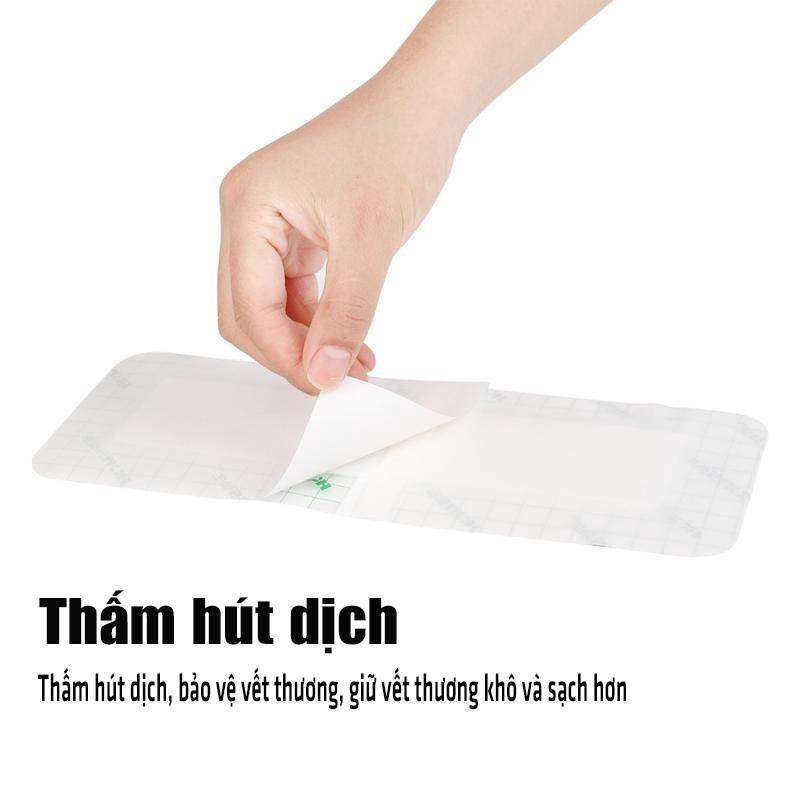 [Chống thấm nước] Miếng dán hút dịch vô trùng sau mổ chống thấm nước Hetis Film Pad  (1 miếng)