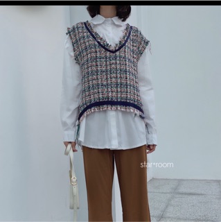 STARROOM Áo gile tweed #1261