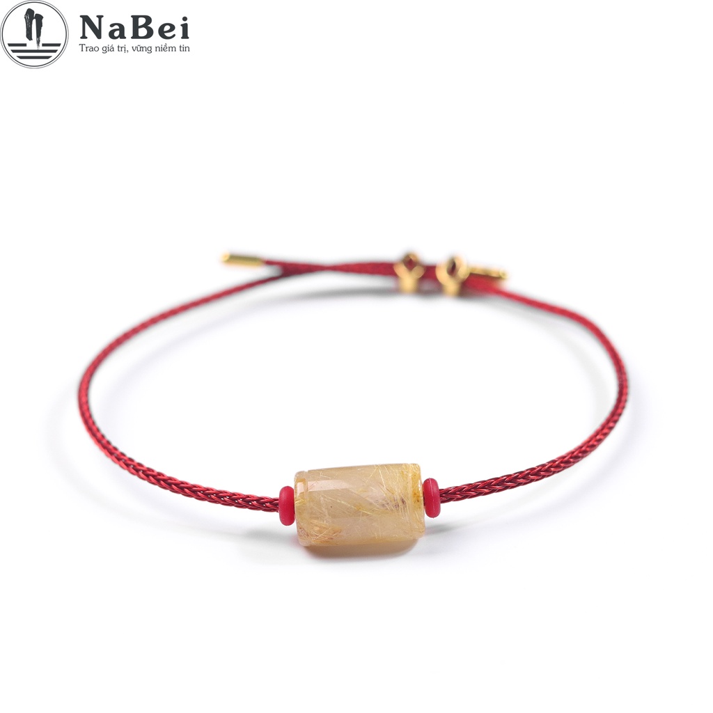 Vòng Tay Lu Thống Thạch Anh Tóc Vàng Tự Nhiên Phù Hợp Cho Nam Nữ Mệnh Kim, Thổ NB173 - Phong Thuỷ NaBei Store