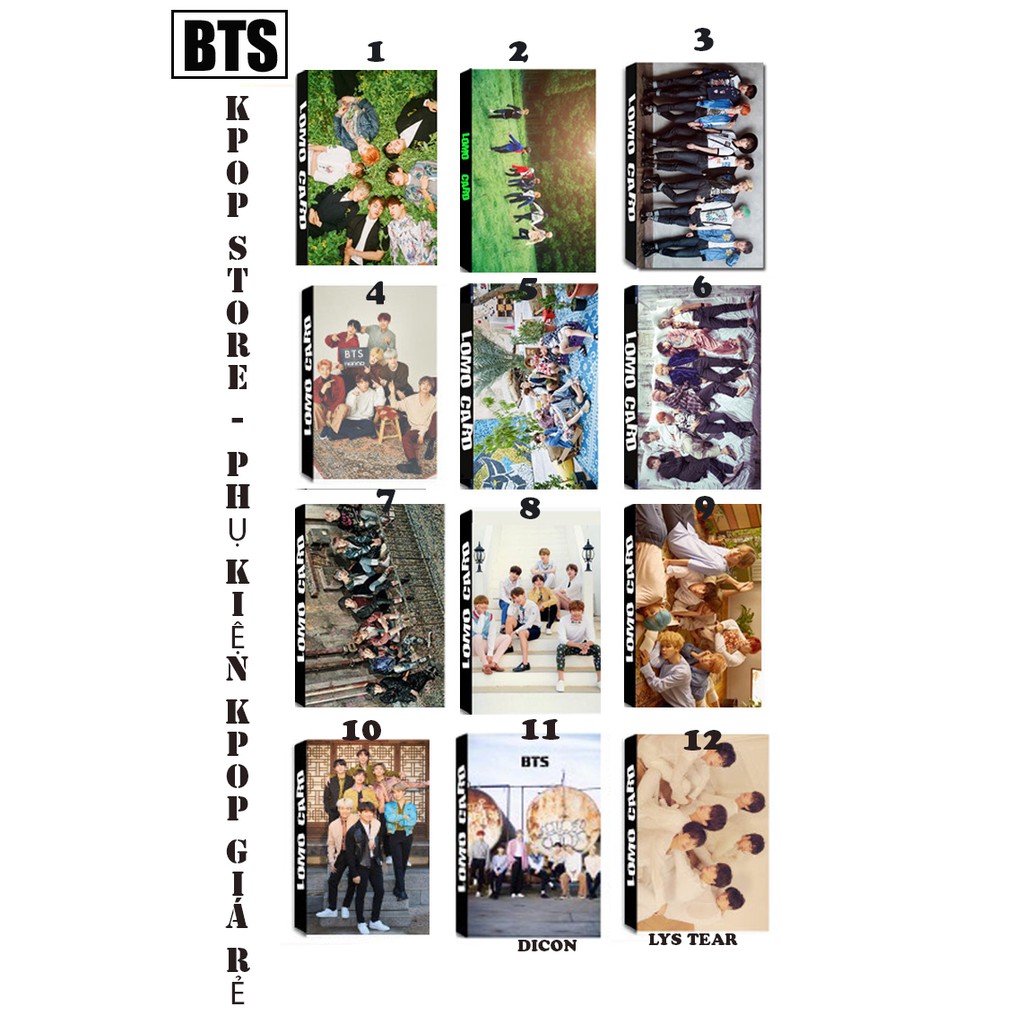 (15 mẫu) Lomo card BTS