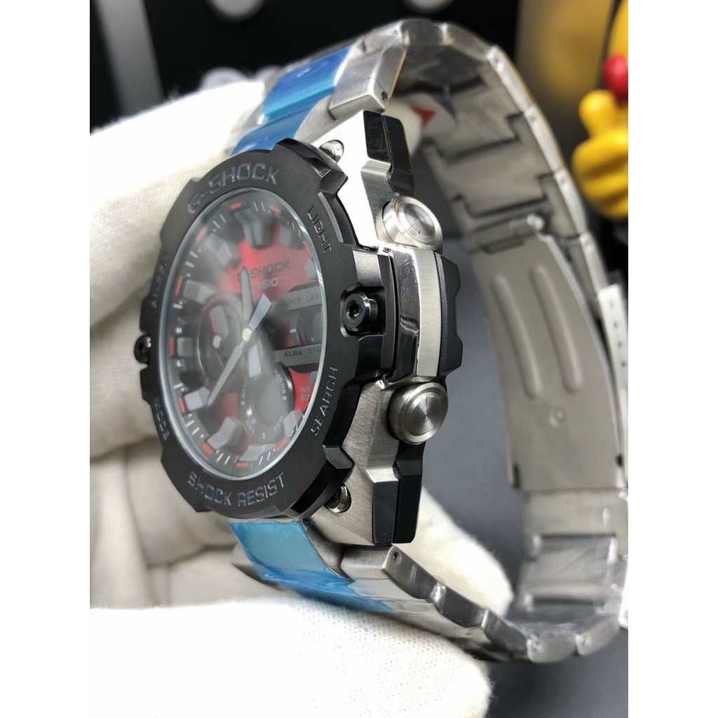 Đồng Hồ Nam G-shock GST-B400 OneTime vỏ Full thép viền đen mặt đỏ nổi bật, sang trọng