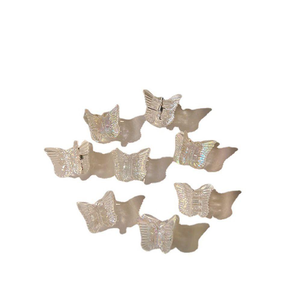 Bộ 10 Kẹp Tóc Hình Bướm Bằng Nhựa Resin Trong Suốt Phong Cách Hàn Quốc Dễ Thương Dành Cho Nữ