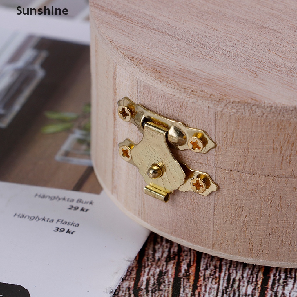 1 Hộp Quà Tặng Trang Sức Bằng Gỗ Hình Tròn