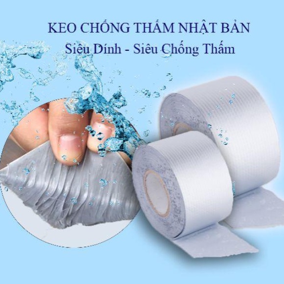 Băng Keo Cường Lực Siêu Dính Chống Thấm,  Bản 10cm Siêu Dính Chống Thấm Nước, Chịu Nhiệt Nhật Bản