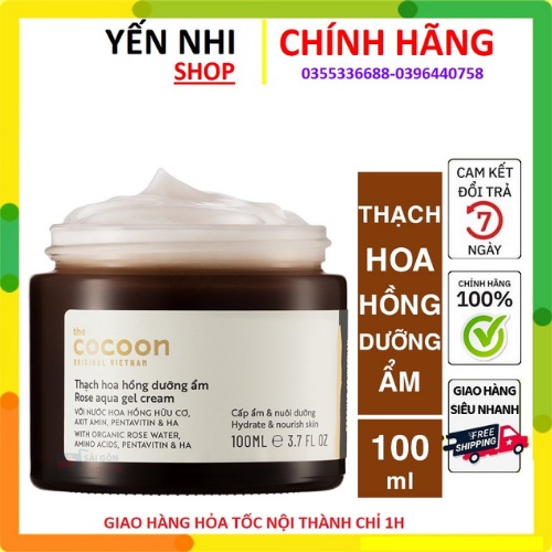 Thạch Hoa Hồng Cocoon Thuần Chay - Cấp Ẩm 24H Mang lại làn da đầy đặn, mềm mượt và mịn màng.