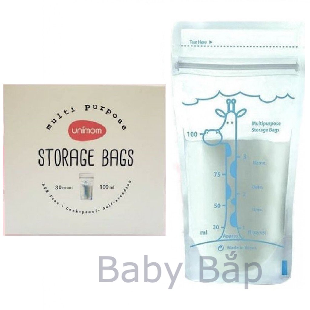 Túi Trữ Sữa đa Năng Unimom Hàn Quốc Hộp 30 Túi 100ml Không BPA UM870497