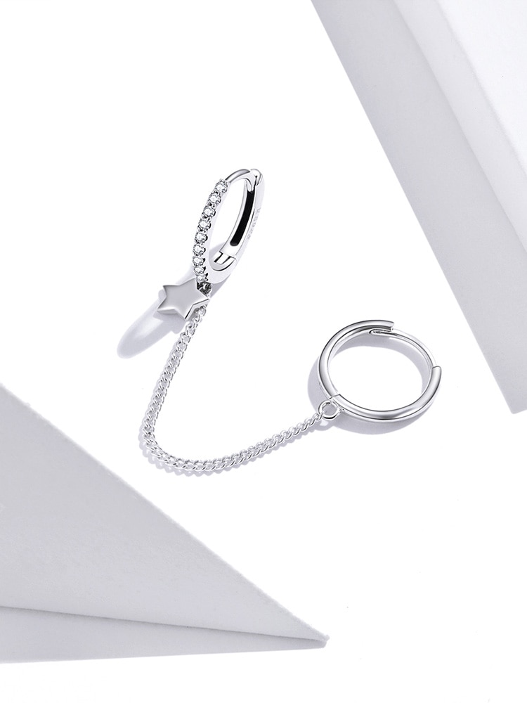 1 Bông Tai Bamoer 925 Hình Ngôi Sao bạc Đính Ngọc Trai Thanh Lịch Thời Trang 2020 New SCE914