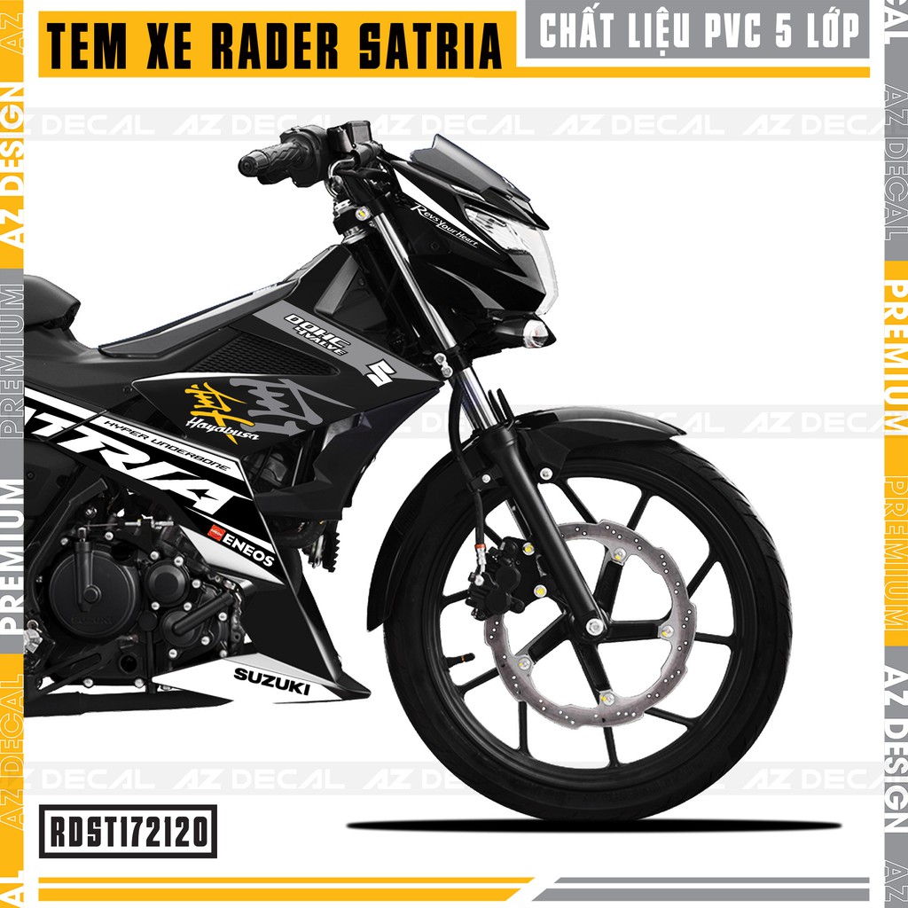 Tem Rời Xe Suzuki Raider - Satria Mẫu Hayabusa 02 | RDST172120 | Decal Chế Chất Liệu PVC Chống Nước, Đa Dạng Màu Tem