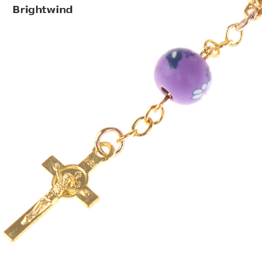 [Brightwind] Rosary Bead Bracelet Catholic Pendant Virgin Mary Christian Religious Jewelry Hot Sell