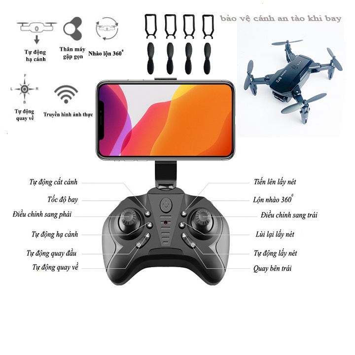 flycam mini giá rẻ có,camera,Chống rung rung quang học,Drone Mini Giá Rẻ,Máy Bay Điều Khiểm Từ Xacó đèn LED Quay Ban Đêm