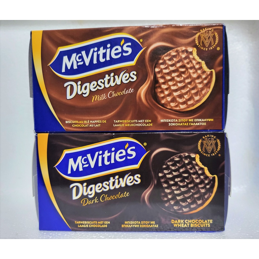 [Hộp 200g – NHÃN NÂU] BÁNH QUY LÚA MÌ NGUYÊN CÁM SÔ CÔ LA SỮA [U.K] MCVITIE’S Milk Chocolate Wheat Biscuits (anm)