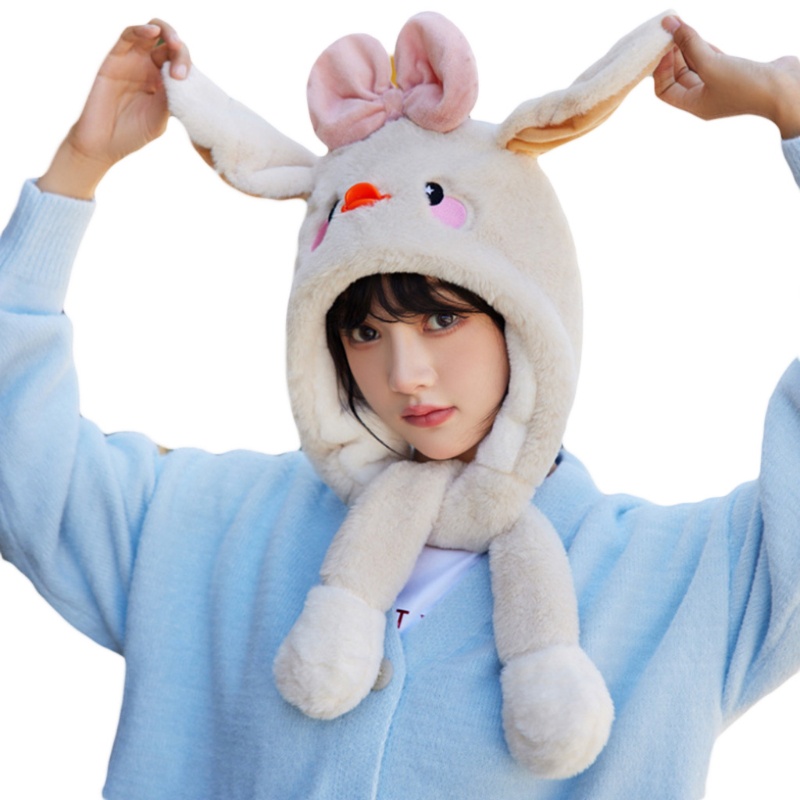 Mũ Trùm Đầu Giữ Ấm Mùa Đông Thiết Kế Hình Động Vật Dễ Thương Dành Cho Nữ