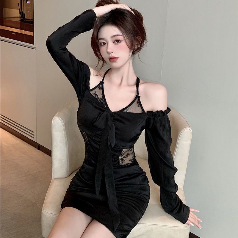 Đầm Trễ Vai Phối Ren Thời Trang Quyến Rũ Cho Nữ