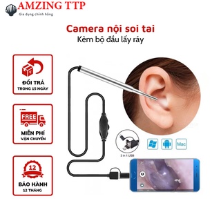 Camera nôi soi, Nội Soi Kiểm Tra Nội Soi USB Camera Nội Soi Lấy Ráy Ttai - Camera Nội Soi Tai Siêu Nét Đi Tặng Bộ Đầu Lấ