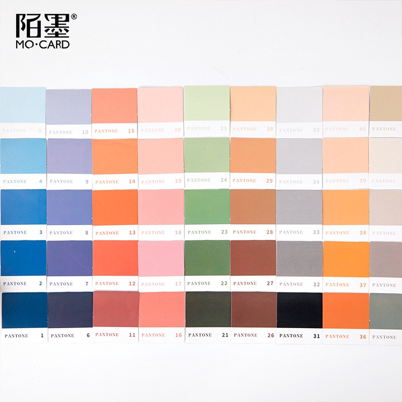 Bộ 45 miếng hình dán chủ đề pantone trang trí sổ nhật ký DIY Annami