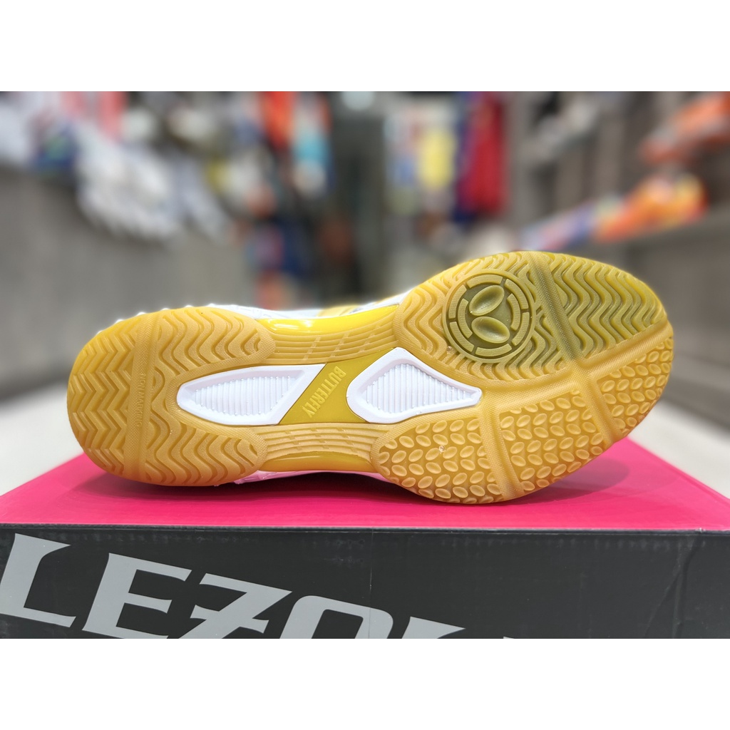 Giày Bóng Bàn Butterfly Lezoline 9 Chính Hãng - Màu Trắng Vàng - Cực Phẩm Đế Cao Su Siêu Bám Sân