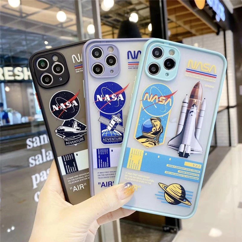 iPhone Case Transparent Skin-like Matte Fashion Soft + Hard Shel NASA Astronauts For iPhone 12 mini 12 12 Pro 12 Pro Max 11 11 Pro Max XS MAX XR X  8 7 6P 6s P 6 6s
