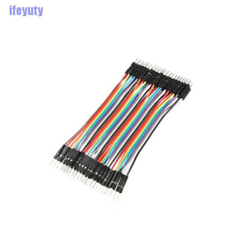 [IYU]  40pcs Dupont 10CM Male To Male Jumper Wire Ribbon Cable for Breadboard Arduino FE