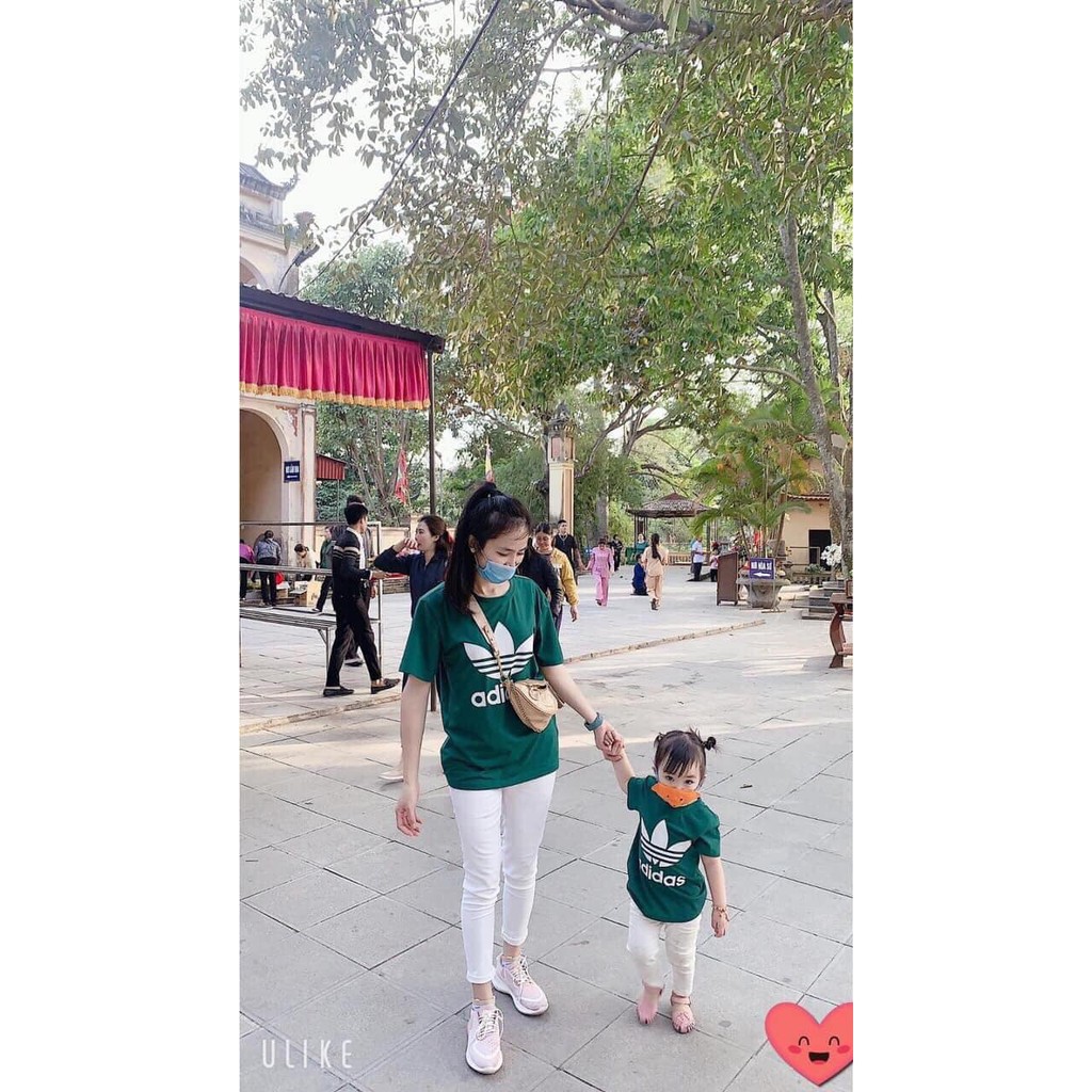 Áo thun nam nữ phông gia đình  ADS Xanh Hot Trend 2021 Chất Cotton l1