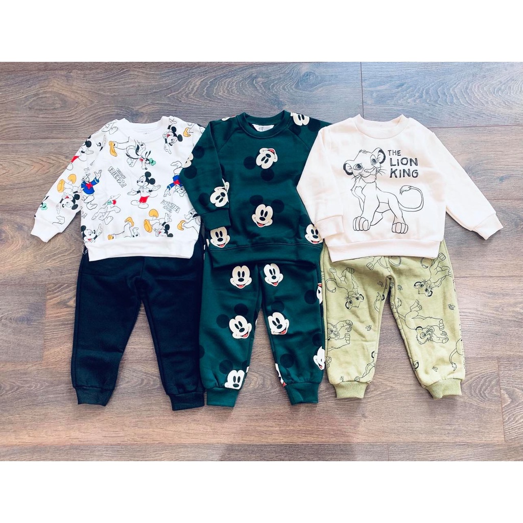 Bộ lót nỉ h.m xuất dư dày dặn siêu ấm cho bé