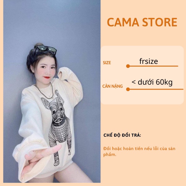 Áo Nỉ Sweater Nữ Form Rộng Vải Nỉ Bông Dày Dặn phong cách Ulzzang CAMASTORE SN01 | BigBuy360 - bigbuy360.vn