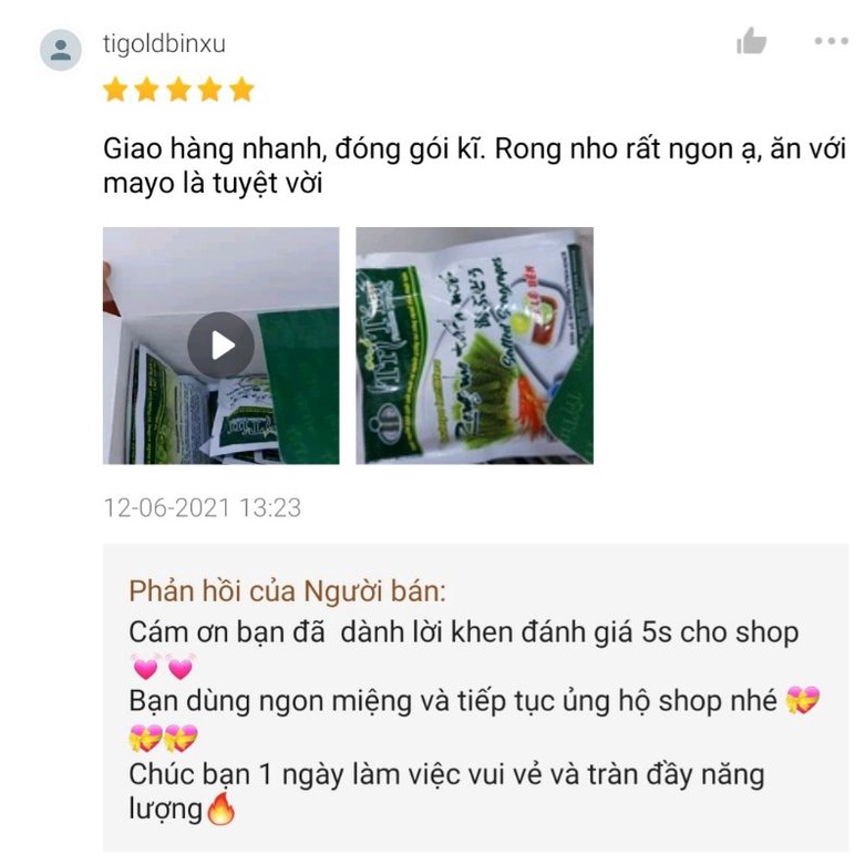 [RẺ VÔ ĐỊCH] Rong Nho Tách Nước-Rong Nho Khô Trí Tín ( Nha Trang- Khánh Hòa)gói 20g [có chọn kèm sốt ] công nghệ Nhật Bả