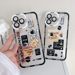Ốp Điện Thoại Mềm Trong Suốt In Hình Phi Hành Gia Dễ Thương Cho IPhone 13 12 11 Pro Max XR X XS Max 6 8 7 Plus