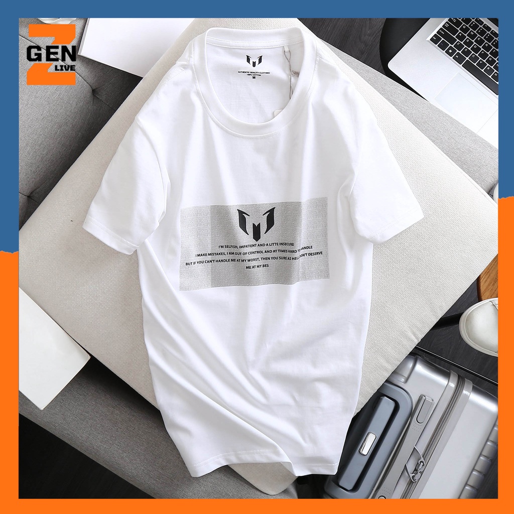 Áo Thun Nam Form Rộng Cổ Tròn Ngắn Tay In Hình Trước Ngực Cá Tính Chất Cotton Thoáng Mát- LZ FASHION - PS146