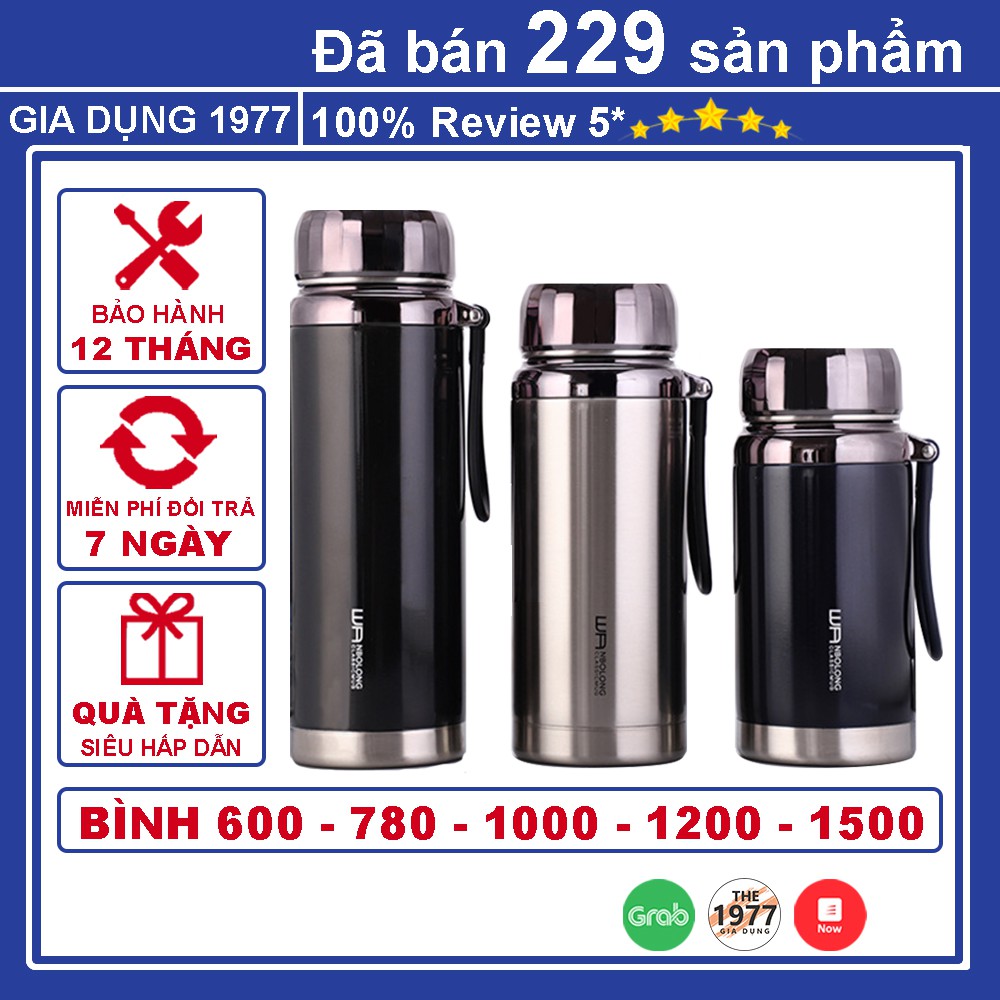 Bình nước giữ nhiệt nóng lạnh chất liệu inox 304 cao cấp, bình giữ nhiệt đựng nước thể tích 1000, 1200, 1500 ml | BigBuy360 - bigbuy360.vn