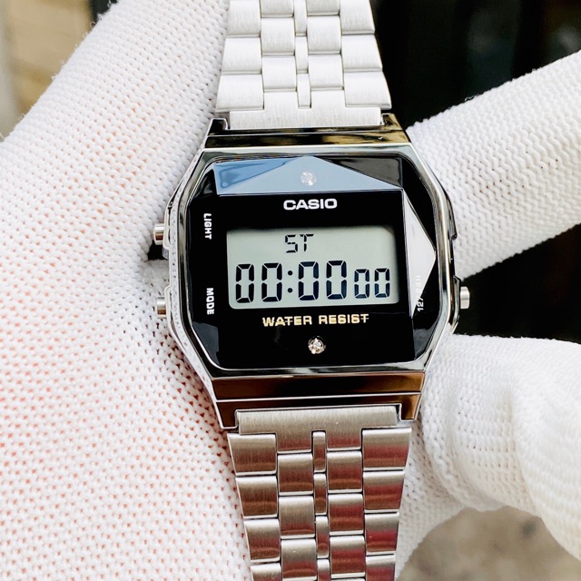 Đồng hồ điện tử nam dây thép Casio A159 Silver Cổ điển