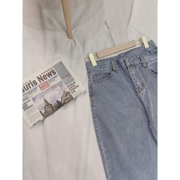 Quần bò jean nữ quần jean cạp lệch cạp cao hot 2021 Pink Apricot Shop | BigBuy360 - bigbuy360.vn