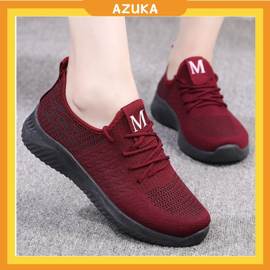 Giày thể thao nữ đế bằng giá rẻ sneaker nữ trắng đen ulzzang cao cấp hot trend AZUKA - M5
