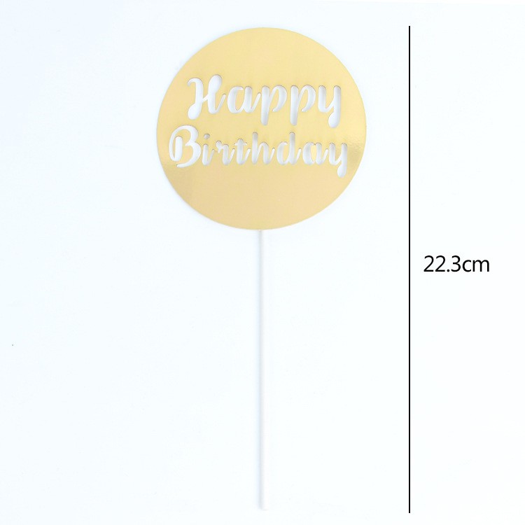 Topper happy birthday giấy hình tròn