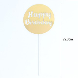 Topper happy birthday giấy hình tròn