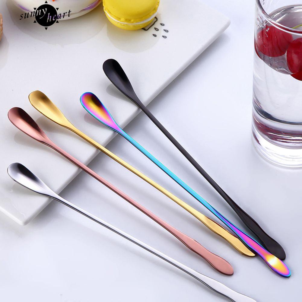 Muỗng cán dài nhiều màu làm từ inox tiện dụng chất lượng cao