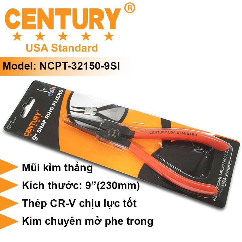 Kìm mở phe Trong 7" (175MM) Mũi Thẳng CENTURY - NCPT-32150-7SI