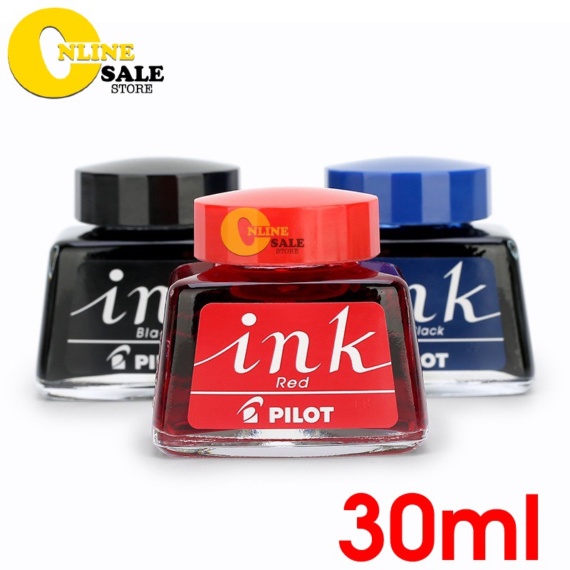 Mực bút máy ink Nhật Bản 30ml, không lắng cặn, cho bé luyện viết, màu sắc tươi sáng, lọ thủy tinh