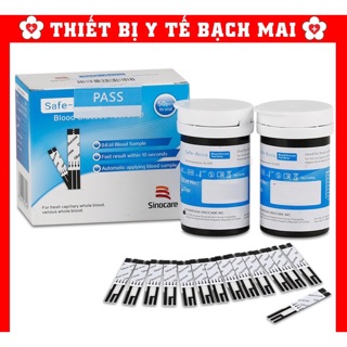 Que Thử Tiểu Đường, Que Thử Đường Huyết Safe - Accu SINOCARE [Hộp 50 Que + 50 Kim]