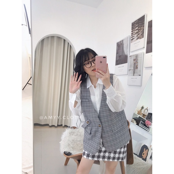 [ 100% ẢNH THẬT TỰ CHỤP ] Set Gile KÈM SƠ MI TRẮNG