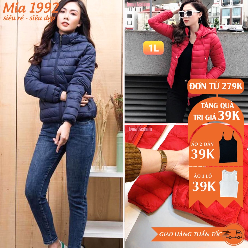 Áo phao nữ MIA 1992 - áo phao béo nữ 2021 basic siêu nhẹ siêu ấm đơn giản dễ mặc hàng VNXK loại 1