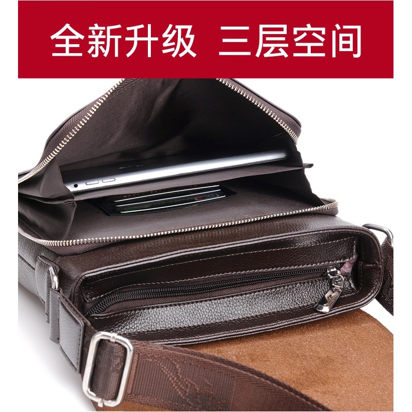 Túi đeo chéo nam, túi đựng ipad hồ sơ tài liệu da bò thật cao cấp   ĐEN - NÂU - BẢO HÀNH DA 12 THÁNG