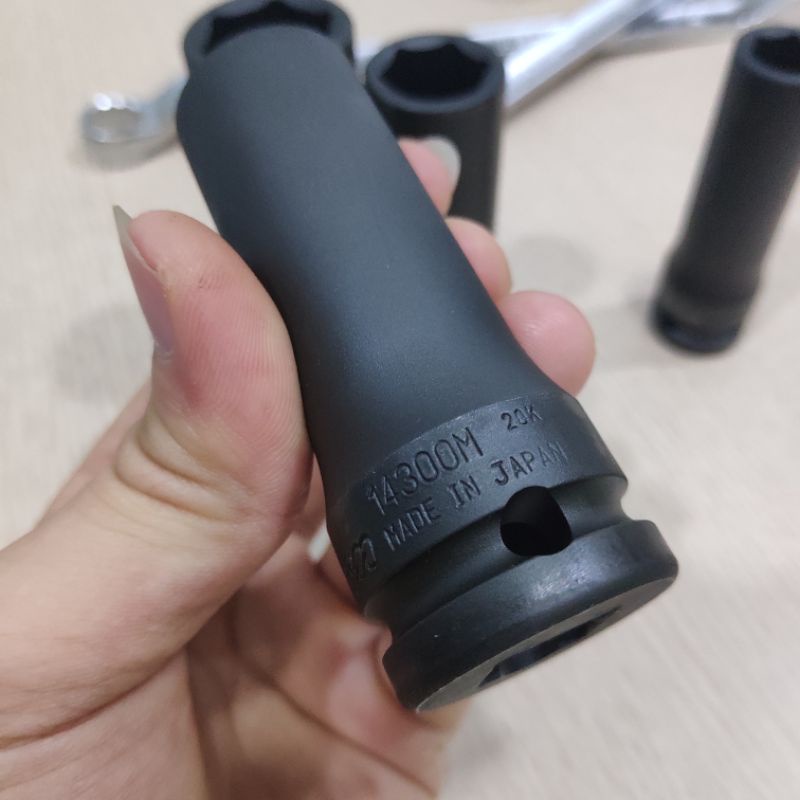 Đầu khẩu đen 1/2 Koken Nhật 14300M, Tuýp đen dùng cho máy vặn bulong - Made in Japan
