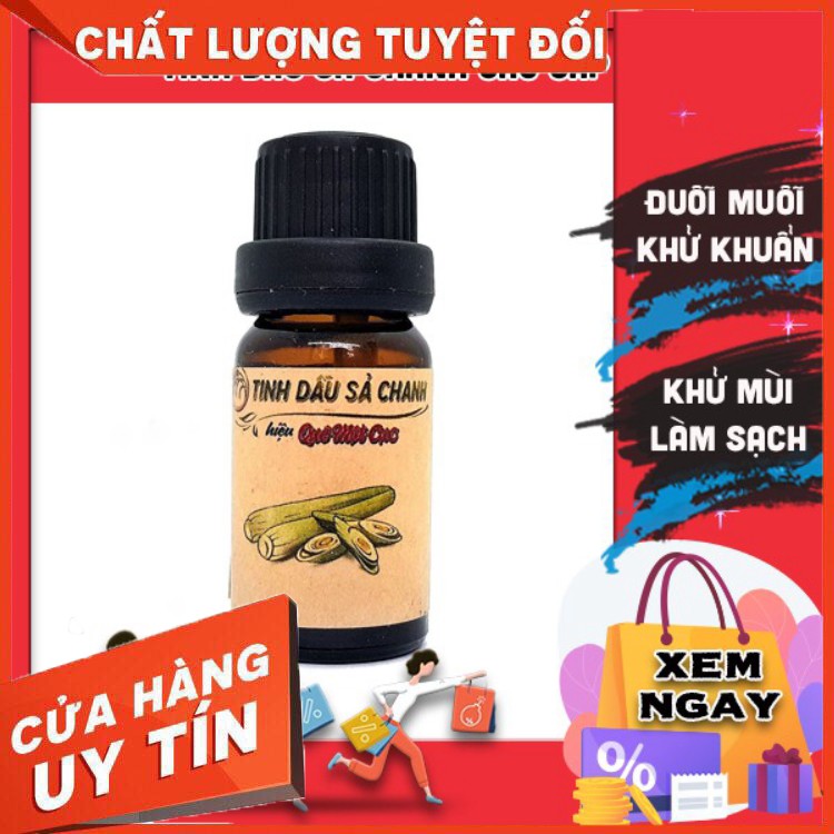 HÀNG CAO CẤP -  Tinh dầu sả chanh LOẠI XỊN, tinh dầu đuổi muỗi, 100% nguyên chất, chiết tách đặc biệt QUÊ MỘT CỤC 10ml (