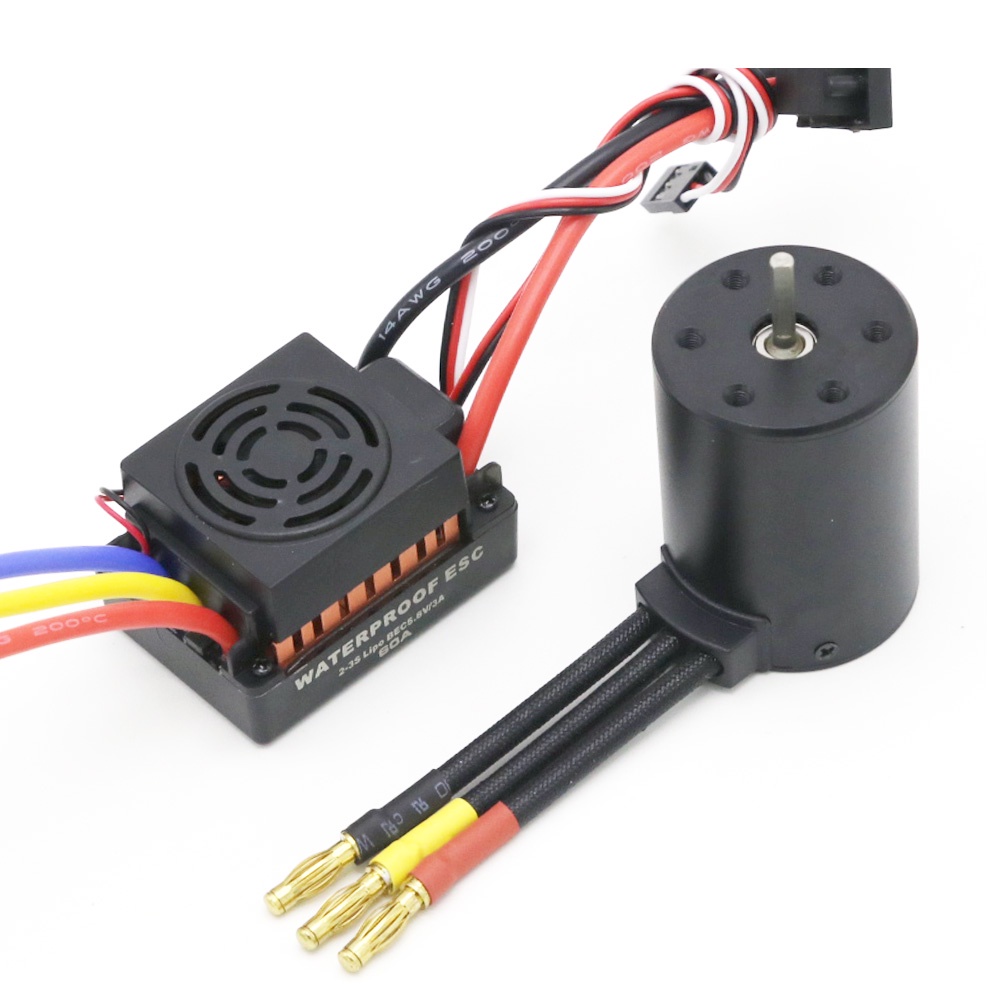 Động Cơ Không Chổi Than 3650 3900KV 60A ESC Chống Thấm Nước Cho Xe Điều Khiển Từ Xa 1/10