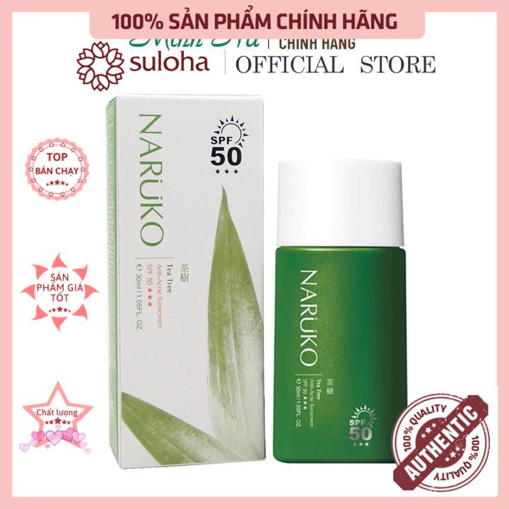 Kem chống nắng Naruko Tea Tree Anti-Acne Sunscreen SPF50 30ml chiết xuất tràm trà giúp ngăn ngừa mụn