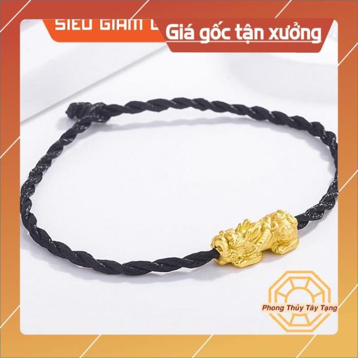 Vòng tay chỉ đỏ may mắn phong thủy  handemade nam nữ mix bi bạc, vàng, tỳ hưu, có màu đen