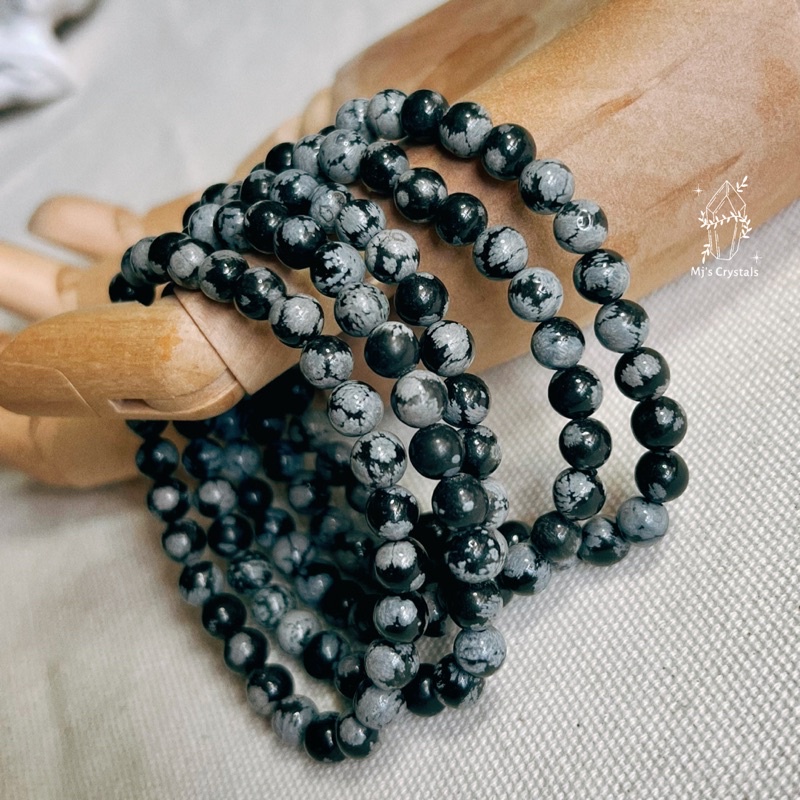 vòng tay 𝑺𝒏𝒐𝒘𝒇𝒍𝒂𝒌𝒆 𝑶𝒃𝒔𝒊𝒅𝒊𝒂𝒏 màu hoa văn trắng xám đen