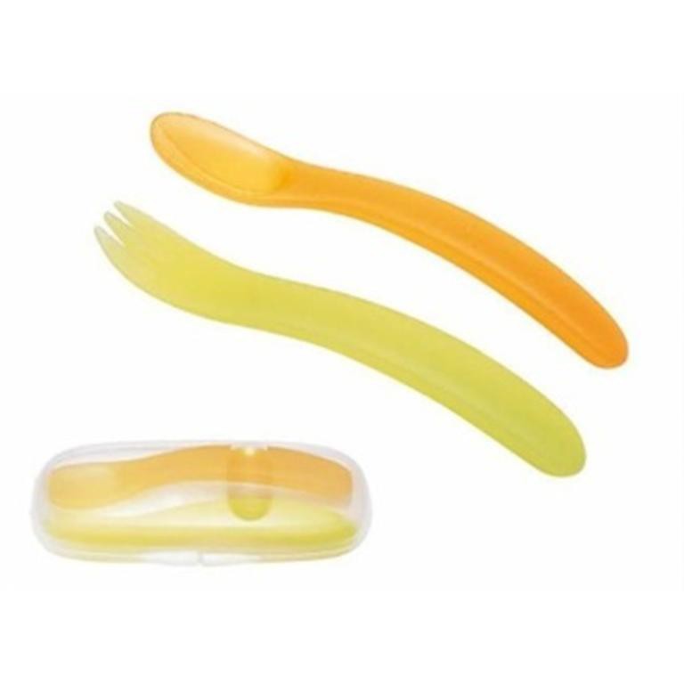 Bộ thìa dĩa có hộp Combi 111623 (Xanh vàng)