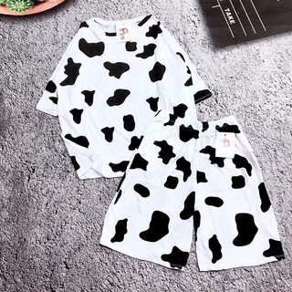 [Ảnh thật/có sẵn] Set bộ bò sữa cộc siêu cute happyfun