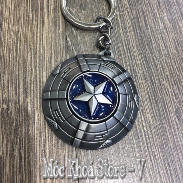 Móc Khoá Khiên Captain America (Xám)